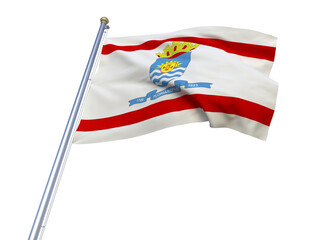 A bandeira da cidade de Florianópolis, capital do estado de Santa Catarina, Brasil - Ilustração 3D