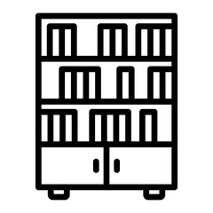 Bookcase Vector Line Icon Design