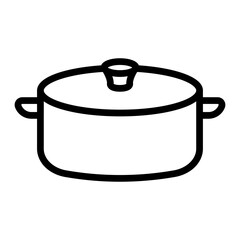 Cooking Pot Vector Line Icon Design
