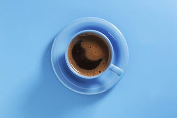 Coffee in blue cup