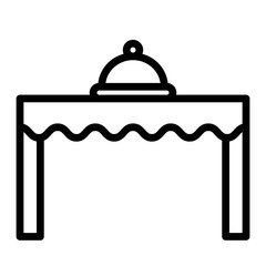 Dining Table Vector Line Icon Design