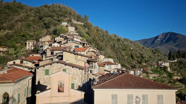 View of the Apricale village, Italy
