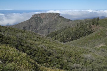 Table mount La Fortaleza in Vallehermoso, La Gomera, Canary Islands, Spain, Europe
