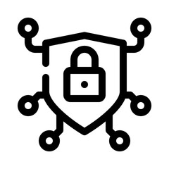 data security line icon