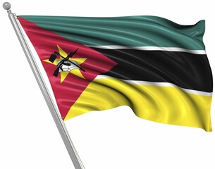 Flag of Mozambique, This is a computer generated and 3d rendered image
