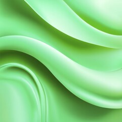 Soft abstract waves in green hues with a fluid, smooth style, AI generated