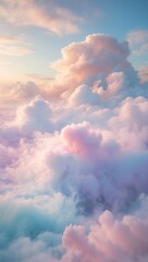 Pastel Clouds Infused Sky: A Dreamy Escape abstract background