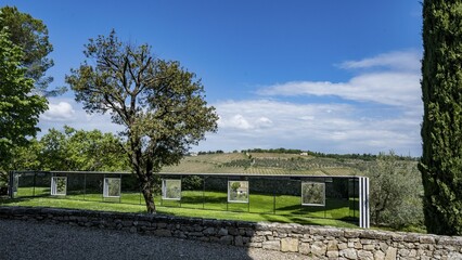 Mirror front at Castello di Ama winery, Chianti region, Tuscany, Italy, Europe