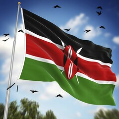 Flag of Kenya, This is a computer generated and 3d rendered image