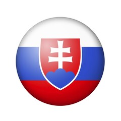 Fototapeta premium The Slovakia flag. Round matte icon. Isolated on white background