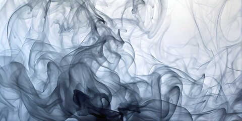 Abstract art of grey liquid smoke in dynamic motion, AI generated