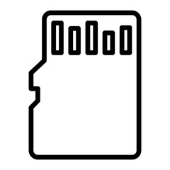 Micro Memory Card Vector Line Icon Design