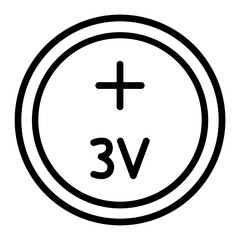 Bios Battery Vector Line Icon Design