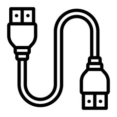 Usb Cable Vector Line Icon Design