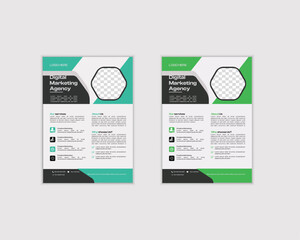 a bundle of 2 templates of different colors a4 flyer template, Corporate business flyer template design. creative professional editable vector template design.