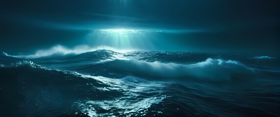 Fototapeta premium A magnificent portrayal of an otherworldly ocean showcasing vibrant aquatic life