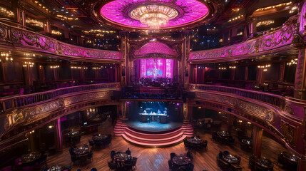 Fototapeta premium Lavish Theater Stage Event Venue, London
