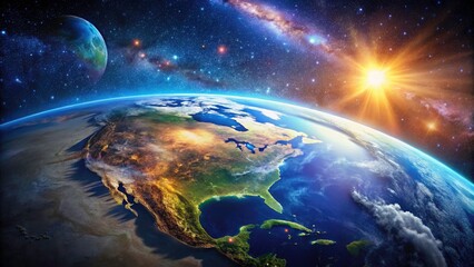 Obraz premium Awe-inspiring images capture Earth, the galaxy, and the universe's stunning celestial tapestry.