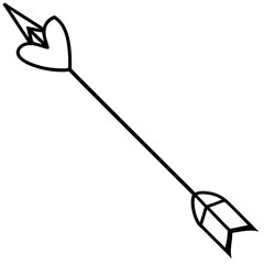 Arrow with love-themed embellishments line art vector