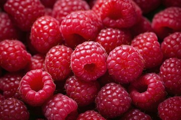 Close up of raspberry fruits. KI generiert, generiert AI generated