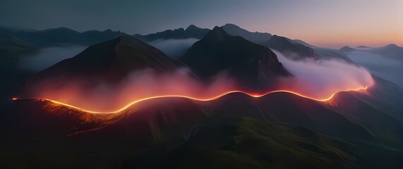 A mesmerizing journey through intertwining landscapes enriched with vibrant color