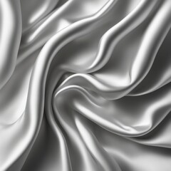 Obraz premium Close-up of smooth and silky white fabric with soft, shiny folds, AI generated