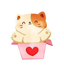 Happy cat with valentines day