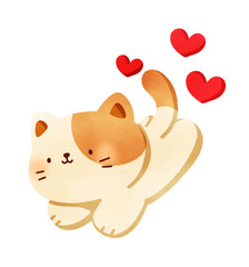 Happy cat with valentines day