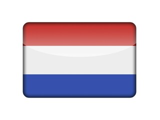 The Netherlands flag in the form of a glossy icon