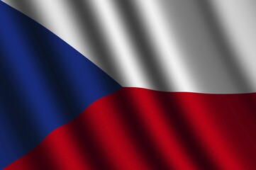 The Czech flag flying in the wind