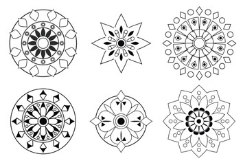 Mega mandala bundle,Mandala Pattern Designs,Mandala pattern colored background. Vector illustration.