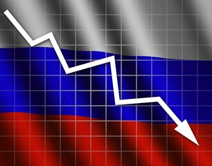 The Russian flag and arrow graph going down