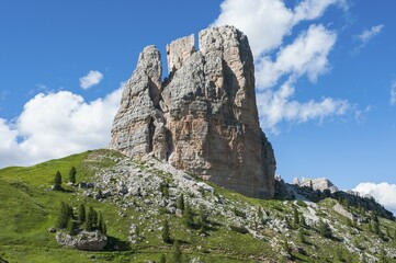 Torre Grande, 2361 m, the largest peak of the Cinque Torri rock formation, Province of Belluno, Veneto, Dolomites, Cortina d'Ampezzo, Veneto, Italy, Europe