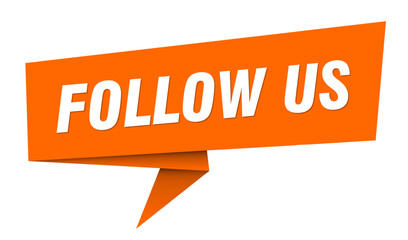 follow us banner. follow us speech bubble, label, sticker, sign template