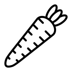 Carrot Vector Line Icon Design