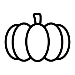 Pumpkin Vector Line Icon Design