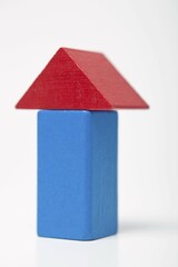 Blue house, made of building bricks