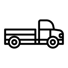 Farm Truck Vector Line Icon Design