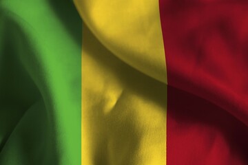 Obraz premium A ruffled fabric flag of Mali