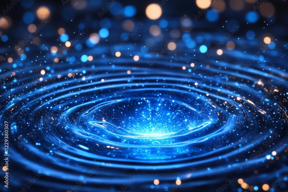 Aufkleber colorful ripples in water create a mesmerizing pattern with luminous sparks and bright reflections a
