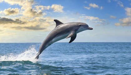 AI generated, A dolphin (Delphinidae) (Delphinus delphis), Dolphin, sideways