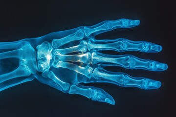 Digital X-ray showcasing the intricate structure of a human hand and fingers in stunning detail