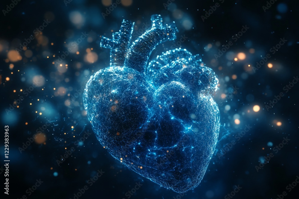 Aufkleber glowing abstract representation of a heart with intricate details against a dark background showcasi