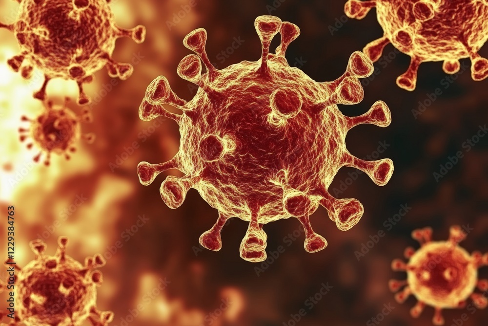 Poster understanding the structure and behavior of coronavirus under microscopic observation