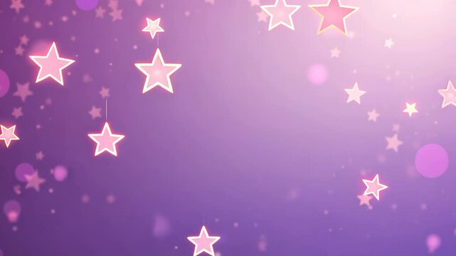 Sparkling stars and bokeh lights on a soft purple background perfect for dreamy occasions