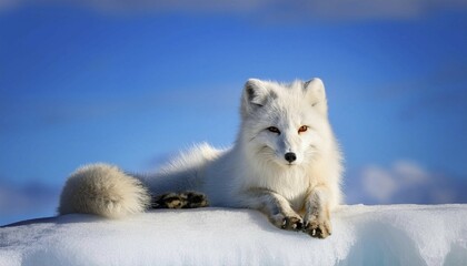 An ice fox drifts on an ice floe, AI generated, Studio, AI generated