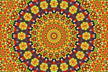 Bright abstract background with concentric neon pattern