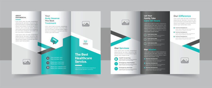 Professional medical healthcare trifold brochure design or Hospital trifold brochure layout