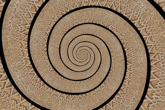 Arab background remanding to Islam culture. Design created from a 13th century architectural detail using droste effect