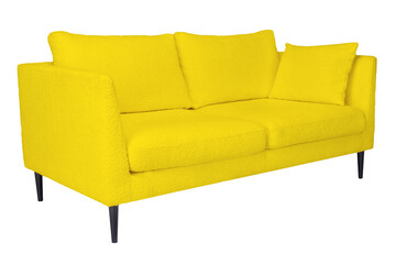 Modern Yellow Sofa with Black Legs